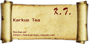 Karkus Tea névjegykártya